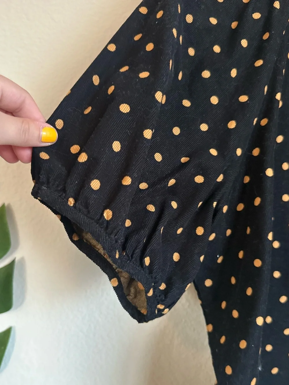 Madewell Corduroy Polka Dot Wrap Top